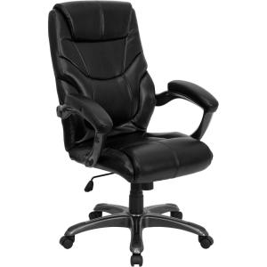 Flash Furniture Greer High Back Black LeatherSoft Executive Swivel Ergonomic Office Chair with Arms