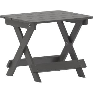 Flash Furniture Halifax Outdoor Folding Side Table, Portable All-Weather HDPE Adirondack Side Table, Gray(Grey)