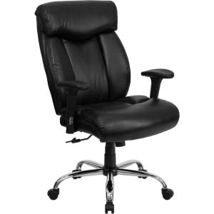 Flash Furniture Hercules Series Big & Tall LeatherSoft Swivel Office Chair, Ergonomic High-Back Executive Chair with Full Headrest, Padded Seat, Black(Black Leathersoft)