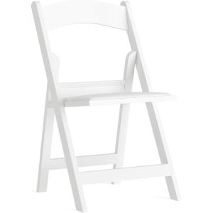 Flash Furniture Hercules Series Folding Chair – White Resin – Set of 4 800LB Weight Capacity Comfortable Event Chair – Light Weight Folding Chair(White)