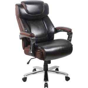 Flash Furniture Hercules Series High-Back Swivel LeatherSoft Office Chair, Ergonomic Executive Chair with Headrest and Adjustable Height, Brown(Brown)