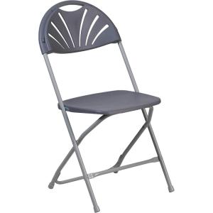 Flash Furniture Hercules Series Plastic Folding Chairs with Carrying Handle, Lightweight Commercial Event Seats 650-lb. Static Weight Capacity, Set of 8, White(Charcoal)