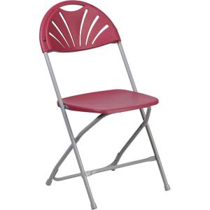 Flash Furniture Hercules Series Plastic Folding Chairs with Carrying Handle, Lightweight Commercial Event Seats 650-lb. Static Weight Capacity, Set of 8, White(Burgundy)