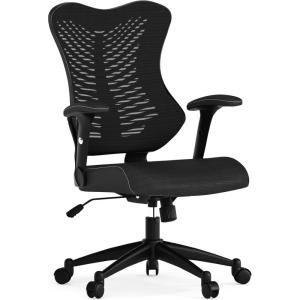 Flash Furniture Kale High Back Designer White Mesh Executive Swivel Ergonomic Office Chair with Adjustable Arms(Black Mesh)