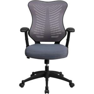 Flash Furniture Kale High Back Designer White Mesh Executive Swivel Ergonomic Office Chair with Adjustable Arms(Gray Mesh)