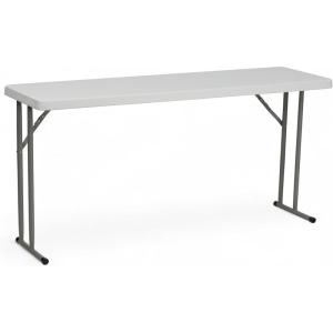 Flash Furniture Kathryn 5′ Rectangular Plastic Folding Table, Long Plastic Foldable Table for Indoor/Outdoor Events, White(Solid)