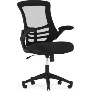 Flash Furniture Kelista Office Chair, Ergonomic, Mid-Back, Dark Gray Mesh with Swivel(Black Mesh)