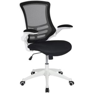 Flash Furniture Kelista Office Chair, Ergonomic, Mid-Back, Dark Gray Mesh with Swivel(Black Mesh/White Frame)