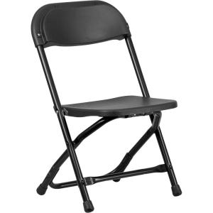 Flash Furniture Kids White Plastic Folding Chair(Black)