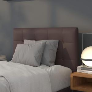 Flash Furniture Lennox Tufted Upholstered Full Size Headboard in Black Vinyl(Brown)