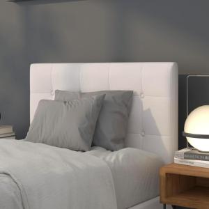 Flash Furniture Lennox Tufted Upholstered Full Size Headboard in Black Vinyl(White)