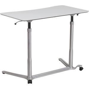 Flash Furniture Merritt Sit-Down, Stand-Up Black Computer Ergonomic Desk with 37.375″W Top (Adjustable Range 29″ – 40.75″)(Light Gray)