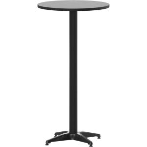 Flash Furniture Metal Bar Table – Aluminum Patio Table – Mellie 23.5″H Round Bar Height Table – Indoor/Outdoor – Black(Black)