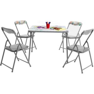 Flash Furniture Mindy Kids 3-Piece Folding Square Table and Chairs Set for Daycare and Classrooms, Children’s Activity Table/Chairs Set, Multicolor(Printed)
