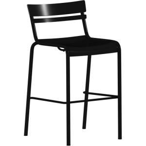 Flash Furniture Nash Commercial Grade Steel Stack Stool, Indoor-Outdoor Bar Stool with 2 Slat Back, Set of 4, Red(Black)