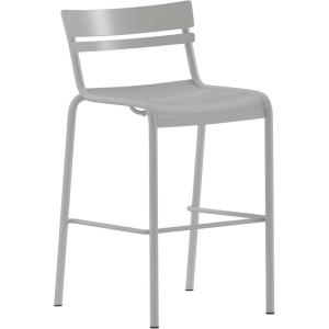 Flash Furniture Nash Commercial Grade Steel Stack Stool, Indoor-Outdoor Bar Stool with 2 Slat Back, Set of 4, Red(Silver)