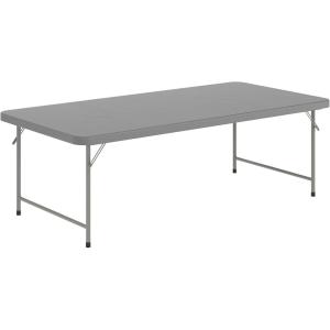 Flash Furniture Paige 4.93′ Classroom Activity Table for School and Home, Heavy-Duty Rectangular Plastic Activity Table for Kids, White(Granite Gray)
