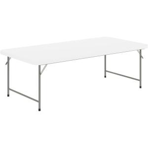 Flash Furniture Paige 4.93′ Classroom Activity Table for School and Home, Heavy-Duty Rectangular Plastic Activity Table for Kids, White(Granite White)