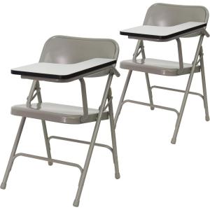 Flash Furniture Ralph Premium Steel Folding Chair with Left Handed Tablet Arm(Set of 2)