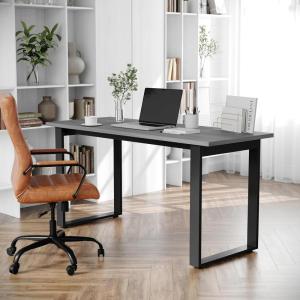 Flash Furniture Redmond Conference Table with U-Frame Base, Commercial Water and Scratch Resistant Laminate Finish, PVC Edge, Heavy Duty Steel Frame, 60×24, Gray Oak(Gray Oak)