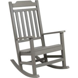 Flash Furniture Set of 2 Winston All-Weather Rocking Chair in Red Faux Wood(Grey)