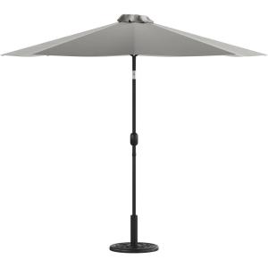 Flash Furniture Universal Black Cement Patio Umbrella Base with Weatherproof Plastic Polymer Coating – 19.25″ Diameter(Gray)