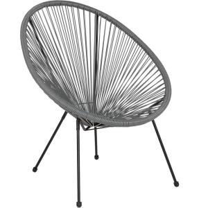 Flash Furniture Valencia Oval Comfort Series Take Ten White Papasan Lounge Chair(Grey)
