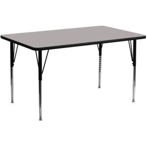 Flash Furniture Wren 24”W x 60”L Rectangular Yellow HP Laminate Activity Table – Standard Height Adjustable Legs(Grey)