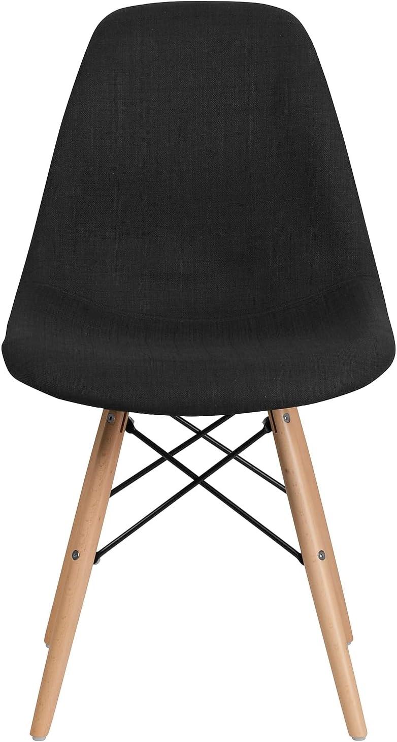 imageFlash Furniture 2 Pack Elon Series Milan Patchwork Fabric Chair with Wooden LegsGenoa Black