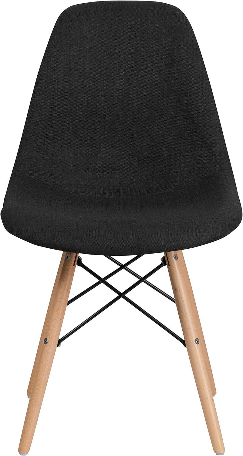 imageFlash Furniture 2 Pack Elon Series Milan Patchwork Fabric Chair with Wooden LegsGenoa Black