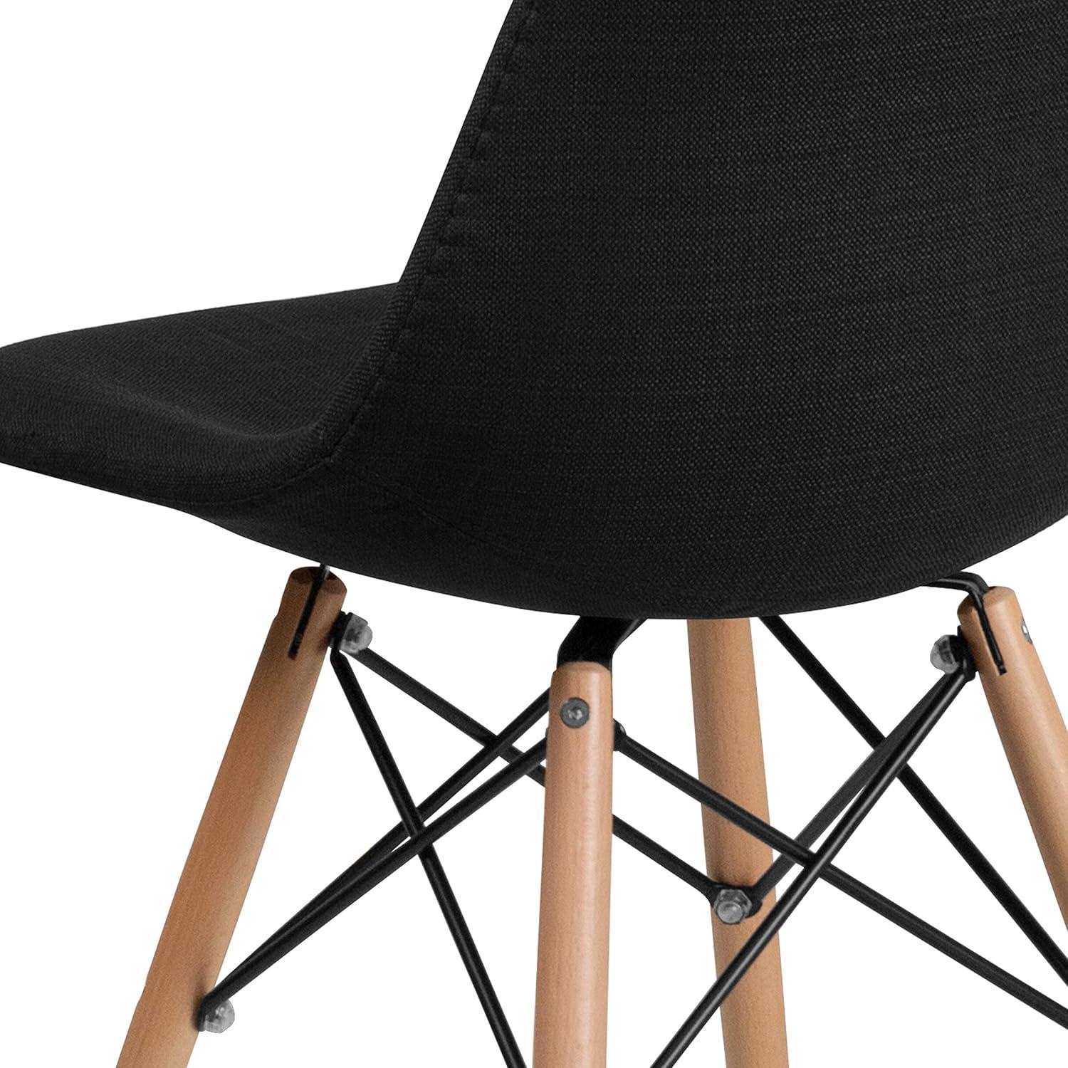 imageFlash Furniture 2 Pack Elon Series Milan Patchwork Fabric Chair with Wooden LegsGenoa Black