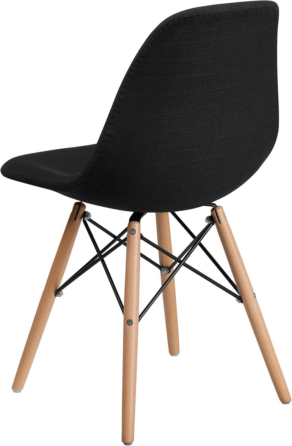 imageFlash Furniture 2 Pack Elon Series Milan Patchwork Fabric Chair with Wooden LegsGenoa Black