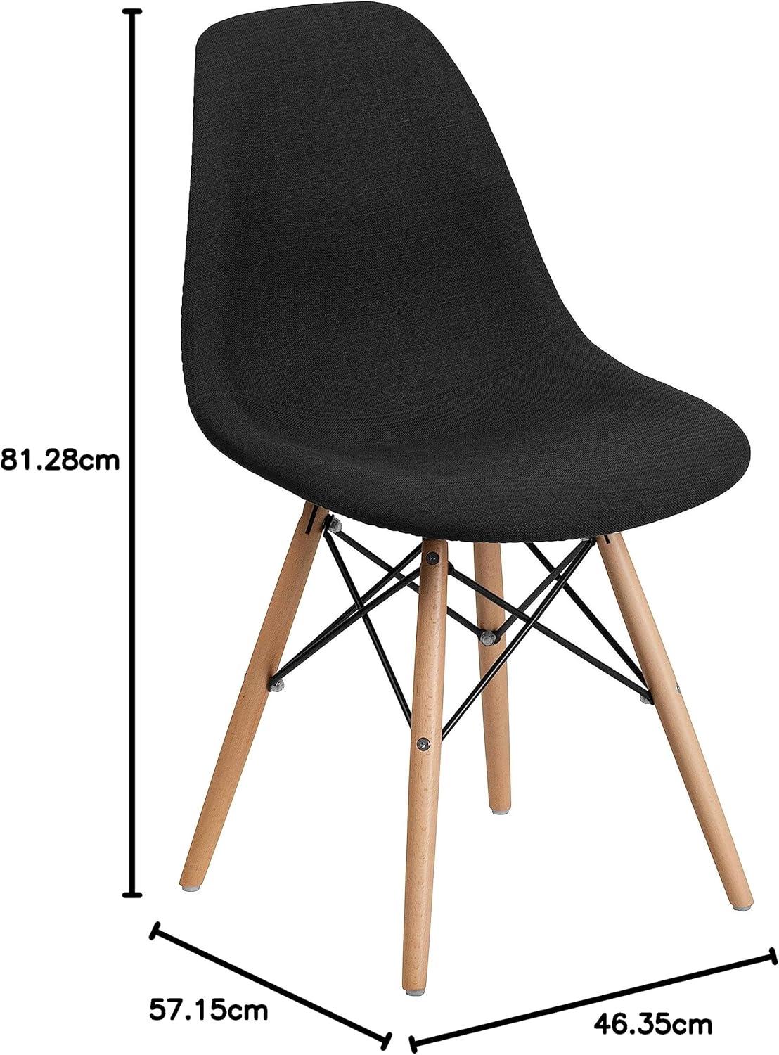imageFlash Furniture 2 Pack Elon Series Milan Patchwork Fabric Chair with Wooden LegsGenoa Black