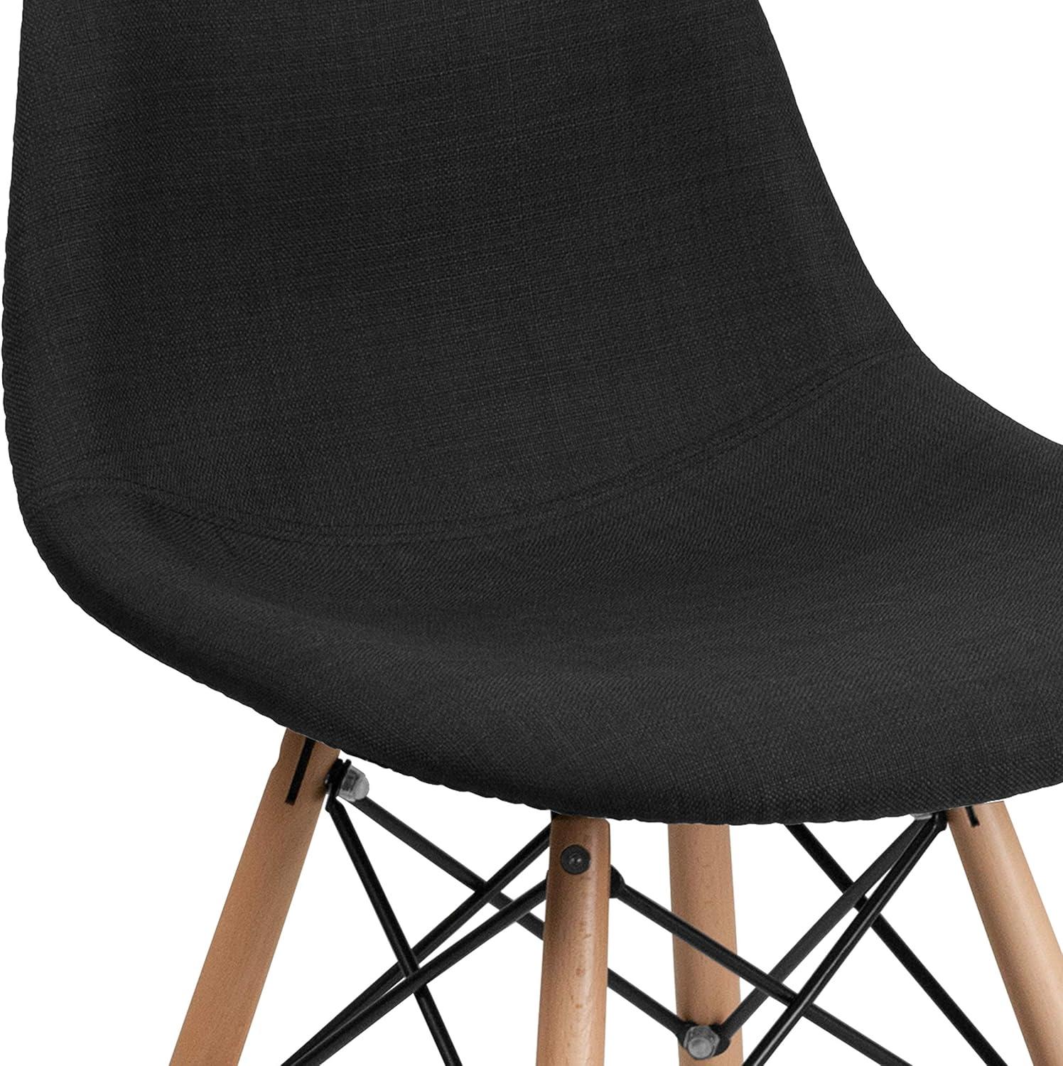 imageFlash Furniture 2 Pack Elon Series Milan Patchwork Fabric Chair with Wooden LegsGenoa Black