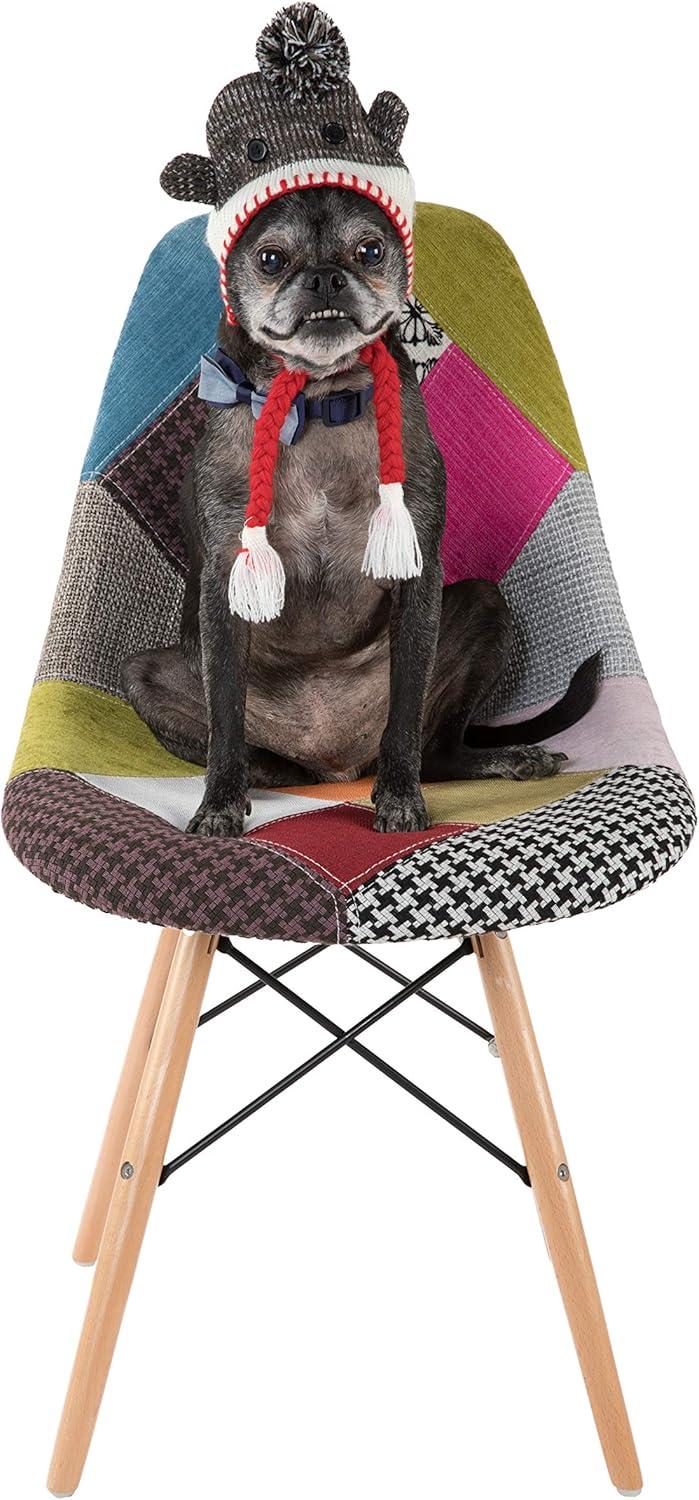 imageFlash Furniture 2 Pack Elon Series Milan Patchwork Fabric Chair with Wooden LegsMilan Patchwork