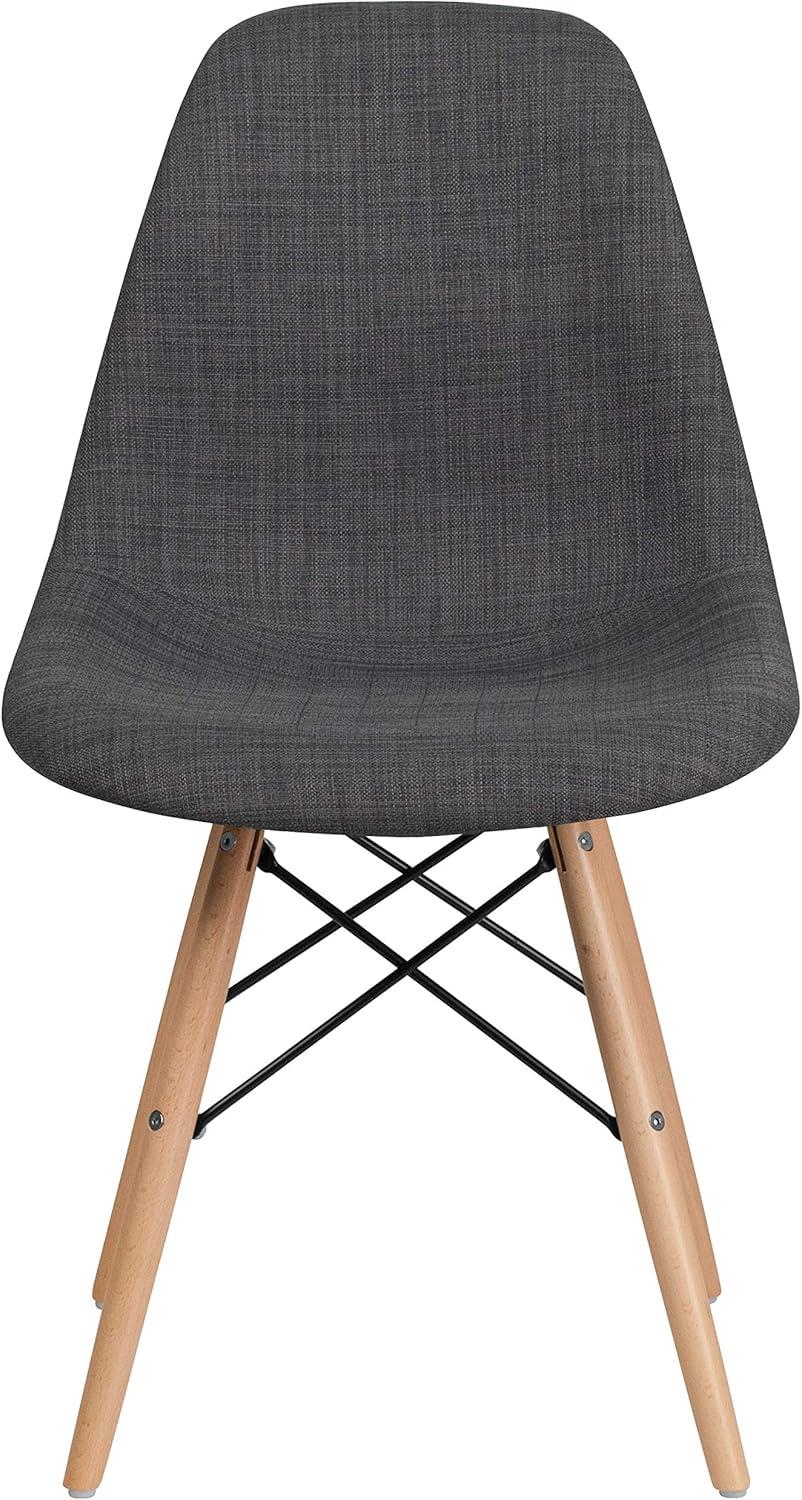 imageFlash Furniture 2 Pack Elon Series Milan Patchwork Fabric Chair with Wooden LegsSiena Gray