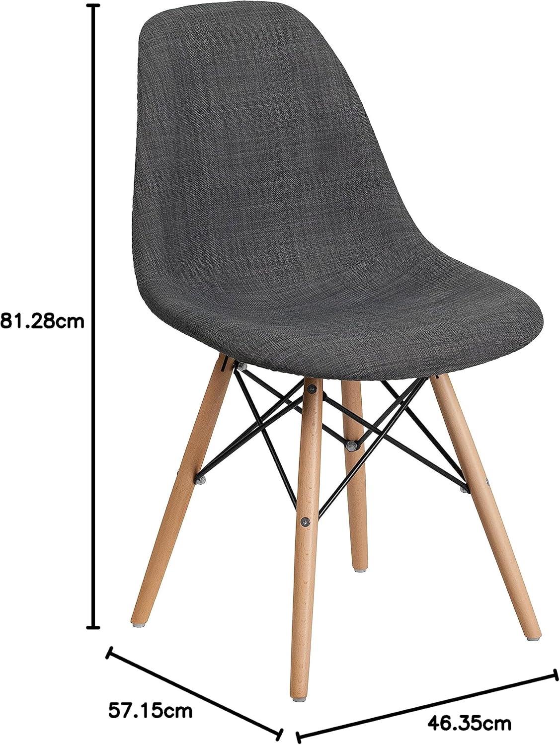imageFlash Furniture 2 Pack Elon Series Milan Patchwork Fabric Chair with Wooden LegsSiena Gray