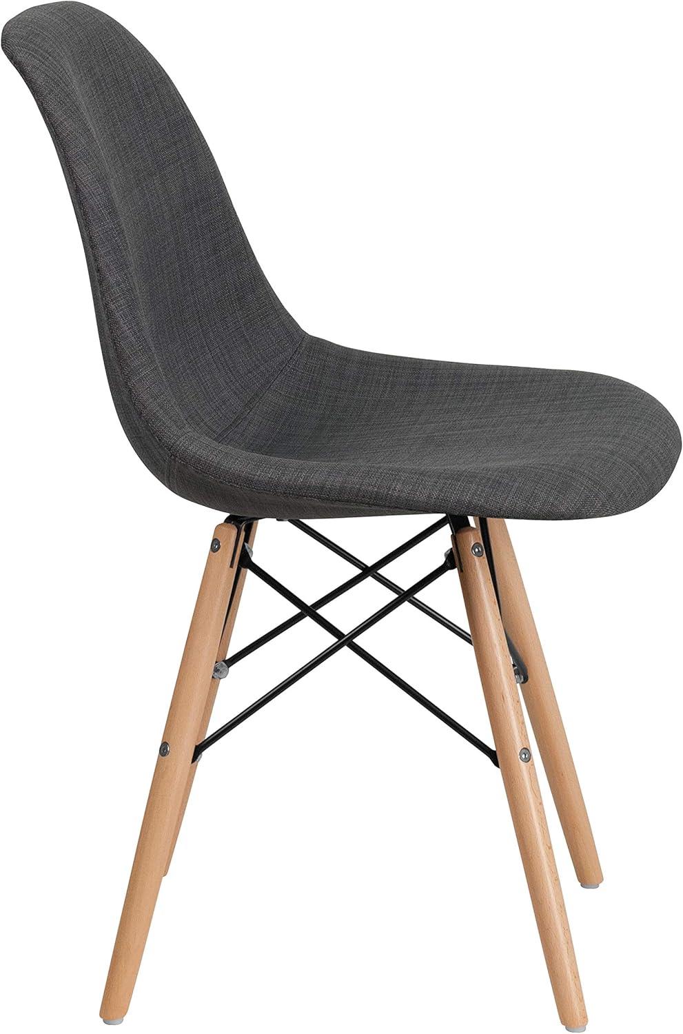imageFlash Furniture 2 Pack Elon Series Milan Patchwork Fabric Chair with Wooden LegsSiena Gray