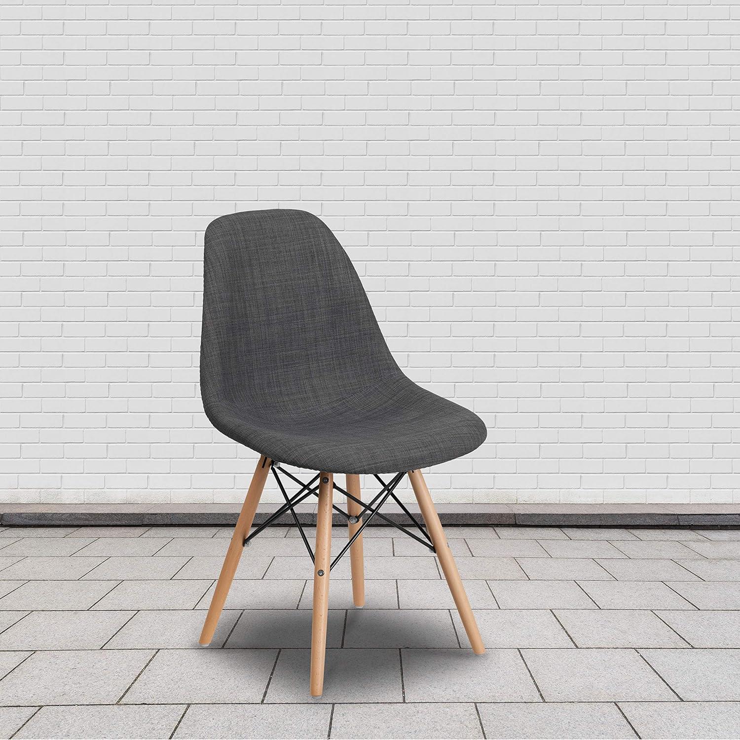 imageFlash Furniture 2 Pack Elon Series Milan Patchwork Fabric Chair with Wooden LegsSiena Gray