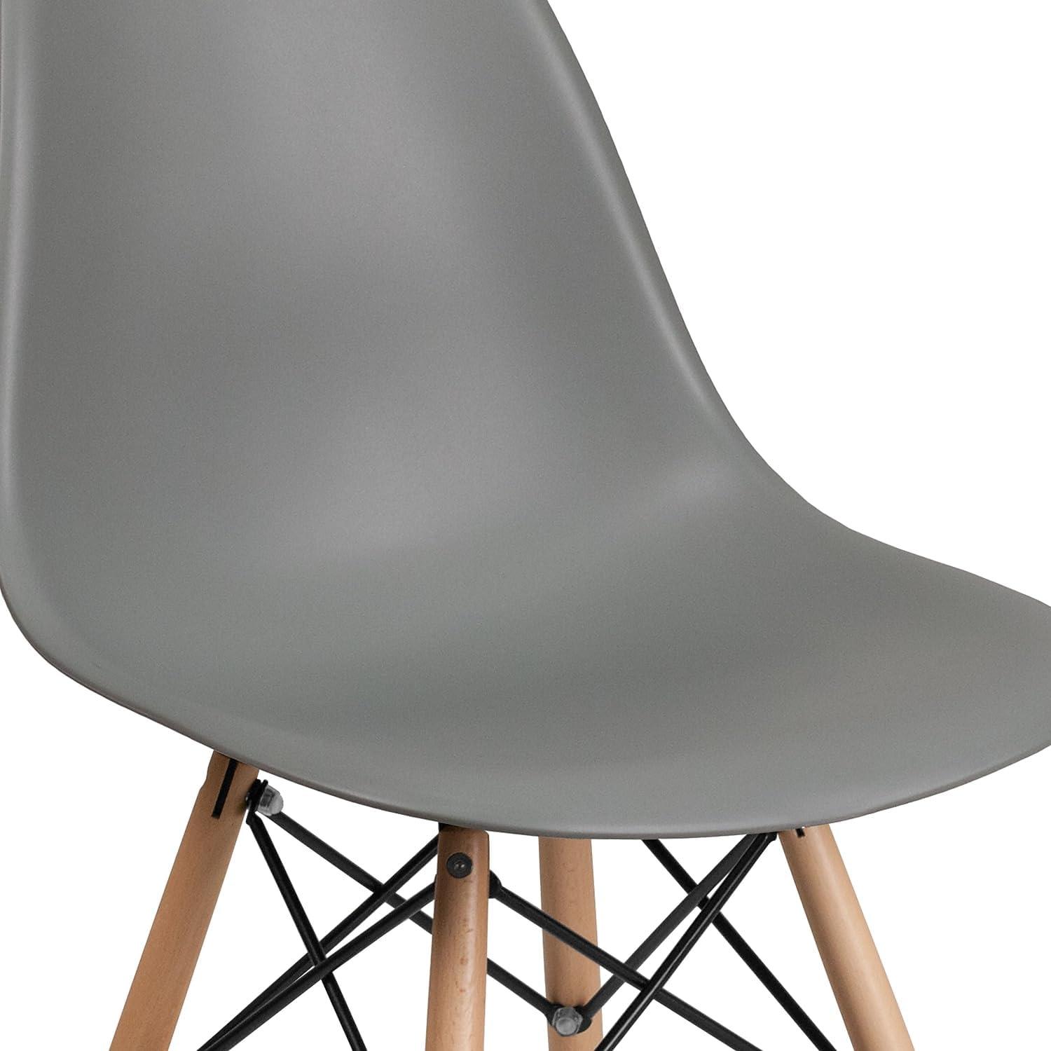 imageFlash Furniture 2 Pack Elon Series Moss Gray Plastic Chair with Wooden Legs for Versatile Kitchen Dining Room Living Room Library or Desk UseMoss Gray