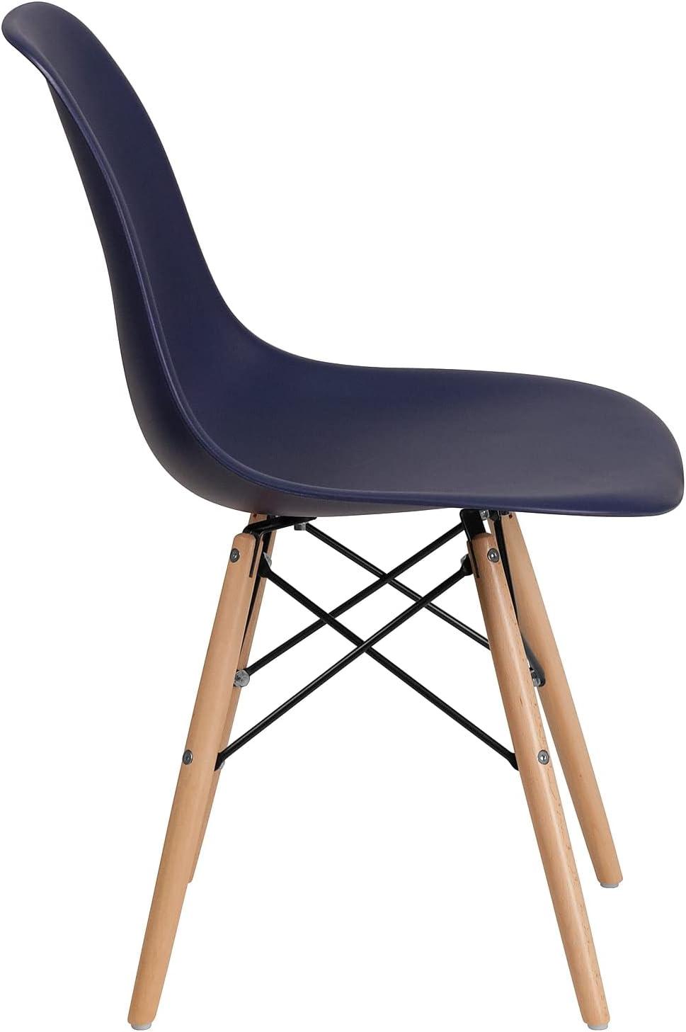 imageFlash Furniture 2 Pack Elon Series Moss Gray Plastic Chair with Wooden Legs for Versatile Kitchen Dining Room Living Room Library or Desk UseNavy