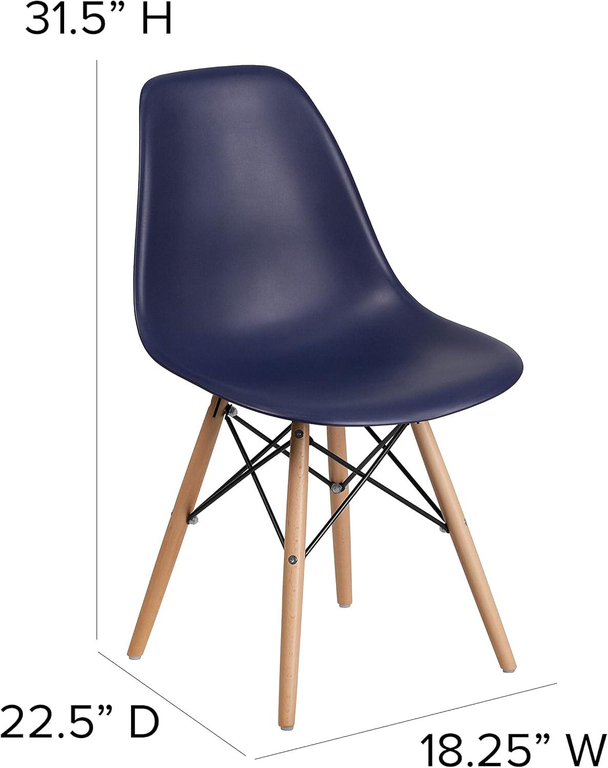 imageFlash Furniture 2 Pack Elon Series Moss Gray Plastic Chair with Wooden Legs for Versatile Kitchen Dining Room Living Room Library or Desk UseNavy
