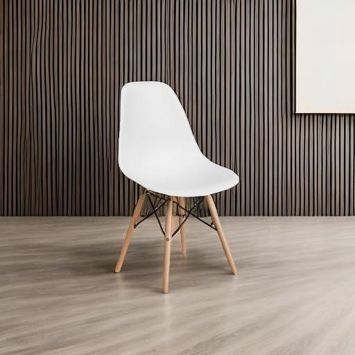 imageFlash Furniture 2 Pack Elon Series Moss Gray Plastic Chair with Wooden Legs for Versatile Kitchen Dining Room Living Room Library or Desk UseWhite