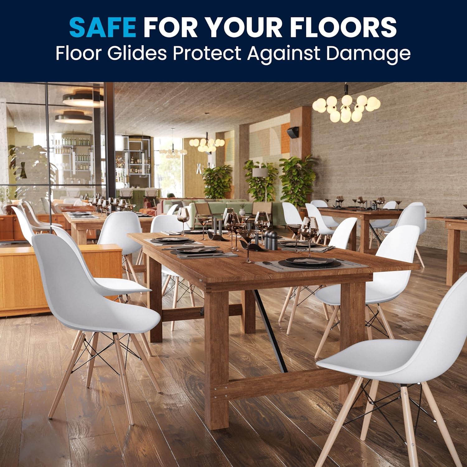 imageFlash Furniture 2 Pack Elon Series Moss Gray Plastic Chair with Wooden Legs for Versatile Kitchen Dining Room Living Room Library or Desk UseWhite