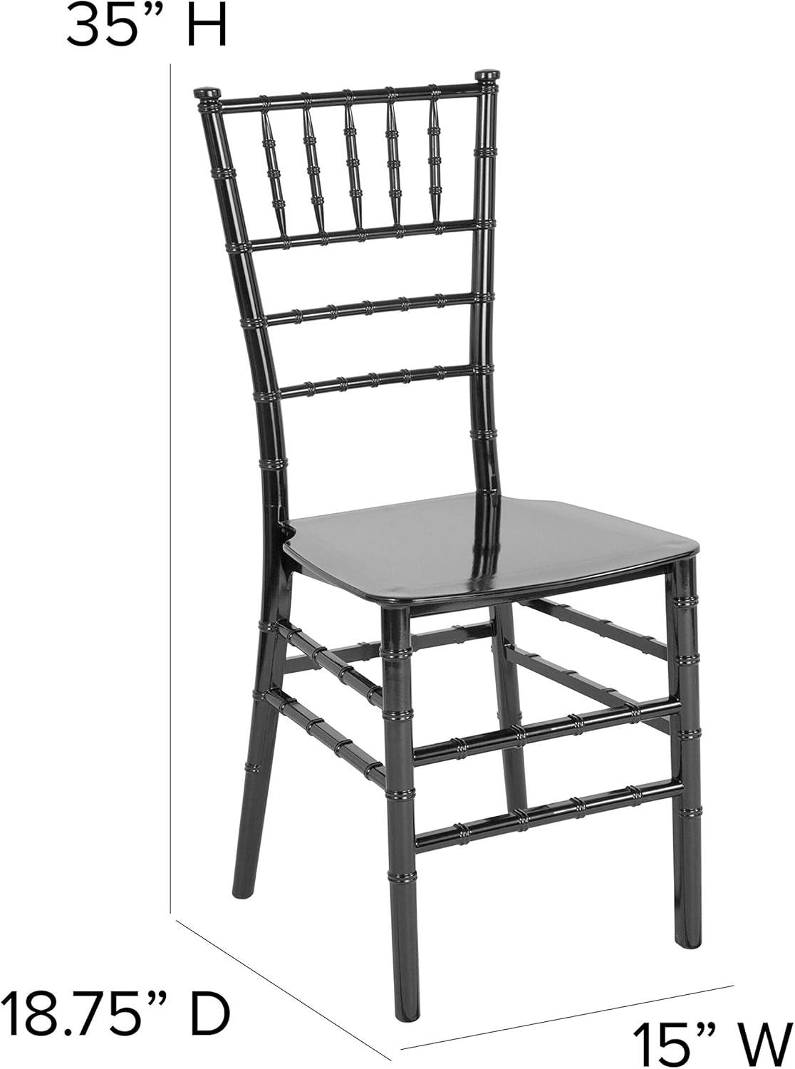 imageFlash Furniture 2 Pack HERCULES Series Gold Resin Stacking Chiavari ChairBlack