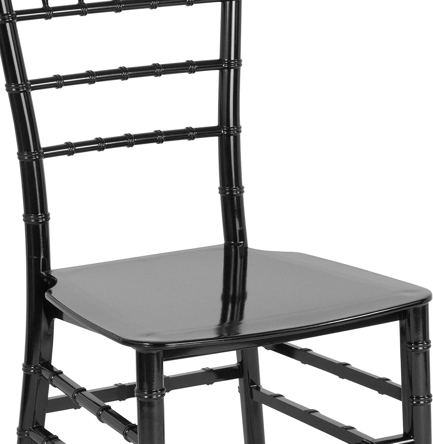 imageFlash Furniture 2 Pack HERCULES Series Gold Resin Stacking Chiavari ChairBlack