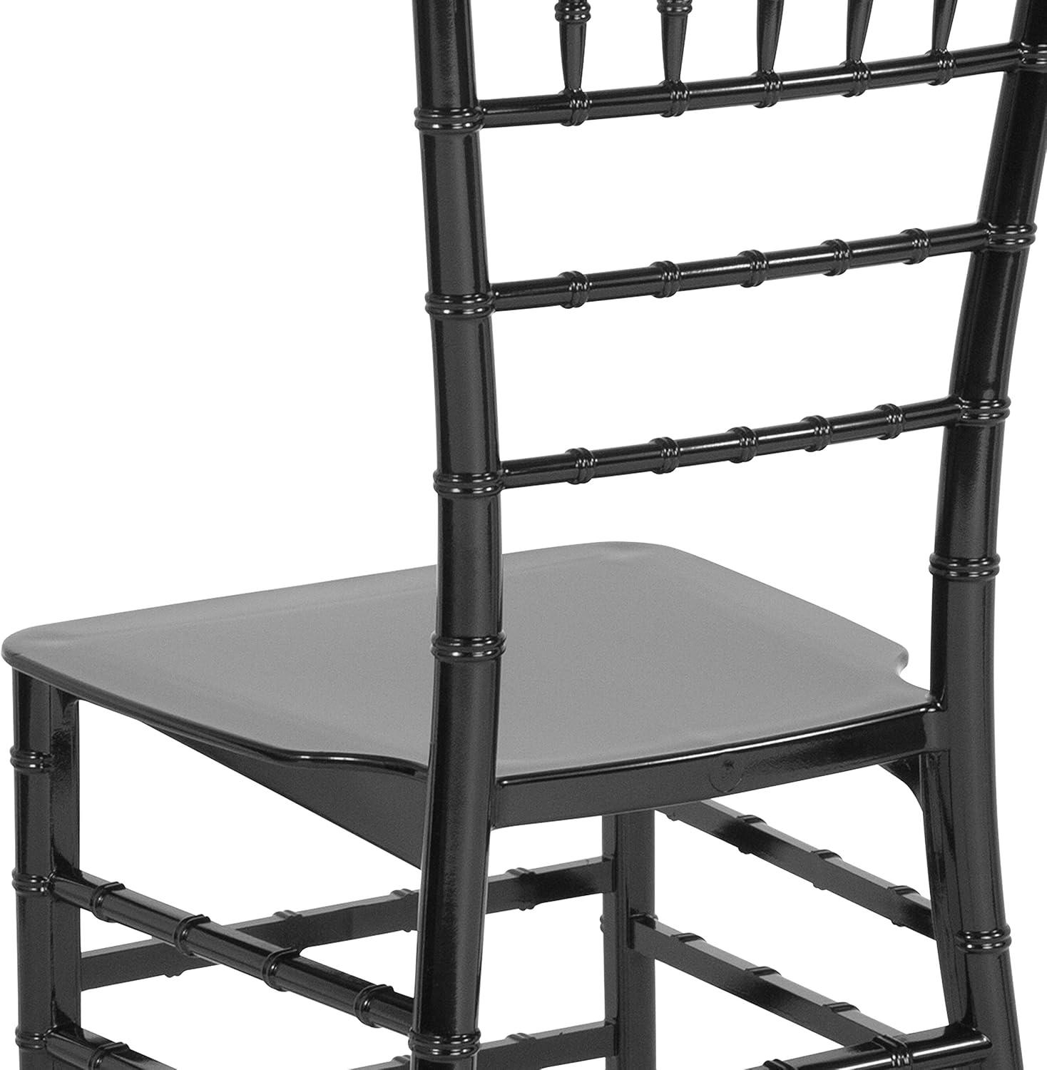 imageFlash Furniture 2 Pack HERCULES Series Gold Resin Stacking Chiavari ChairBlack