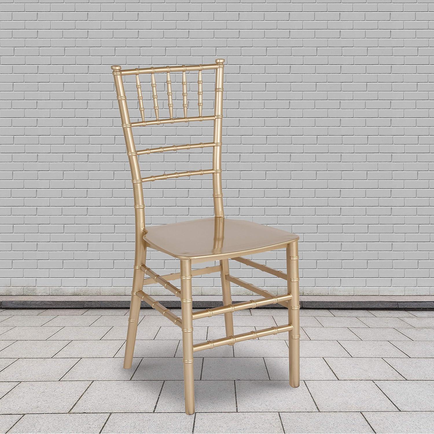 imageFlash Furniture 2 Pack HERCULES Series Gold Resin Stacking Chiavari ChairGold