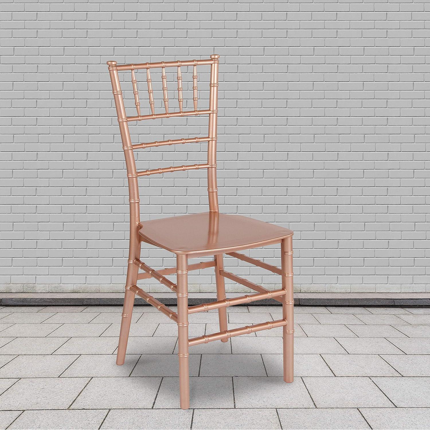 imageFlash Furniture 2 Pack HERCULES Series Gold Resin Stacking Chiavari ChairRose Gold