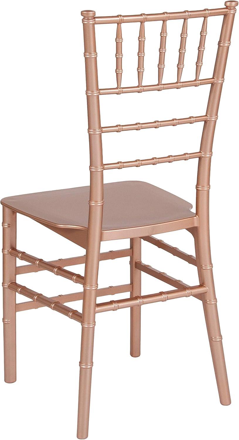 imageFlash Furniture 2 Pack HERCULES Series Gold Resin Stacking Chiavari ChairRose Gold